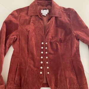 Live a Little suede Terracotta bomber Jacket